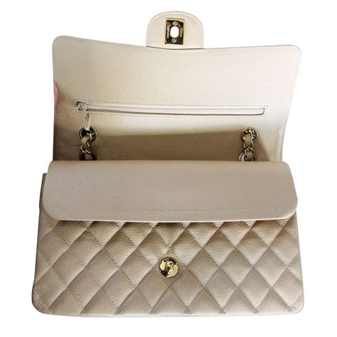 beige chanel double flap|Chanel double flap caviar medium.